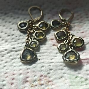 Elegant Gold and Black Dangle Earrings